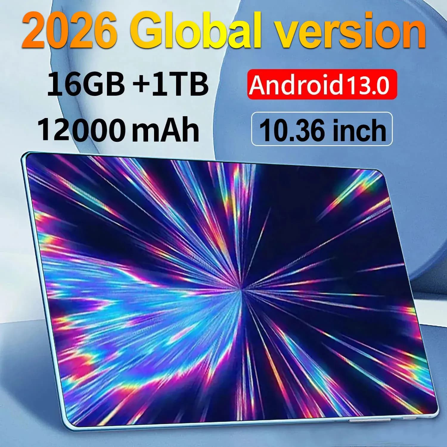 2026 5G nueva tableta de 10,36 pulgadas Android 16GB RAM 1TB ROM Android 13,0 12000mAh batería 16MP 32MP 10 núcleos Dual Sim red Bluetooth