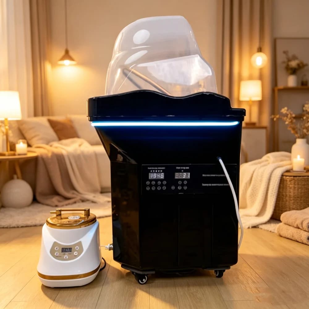 Máquina de Spa con Vapor de Agua Recirculante con Iluminación LED y Tanque de Agua Portátil Integrado de 60 Litros, Equipo de Spa Profesional para