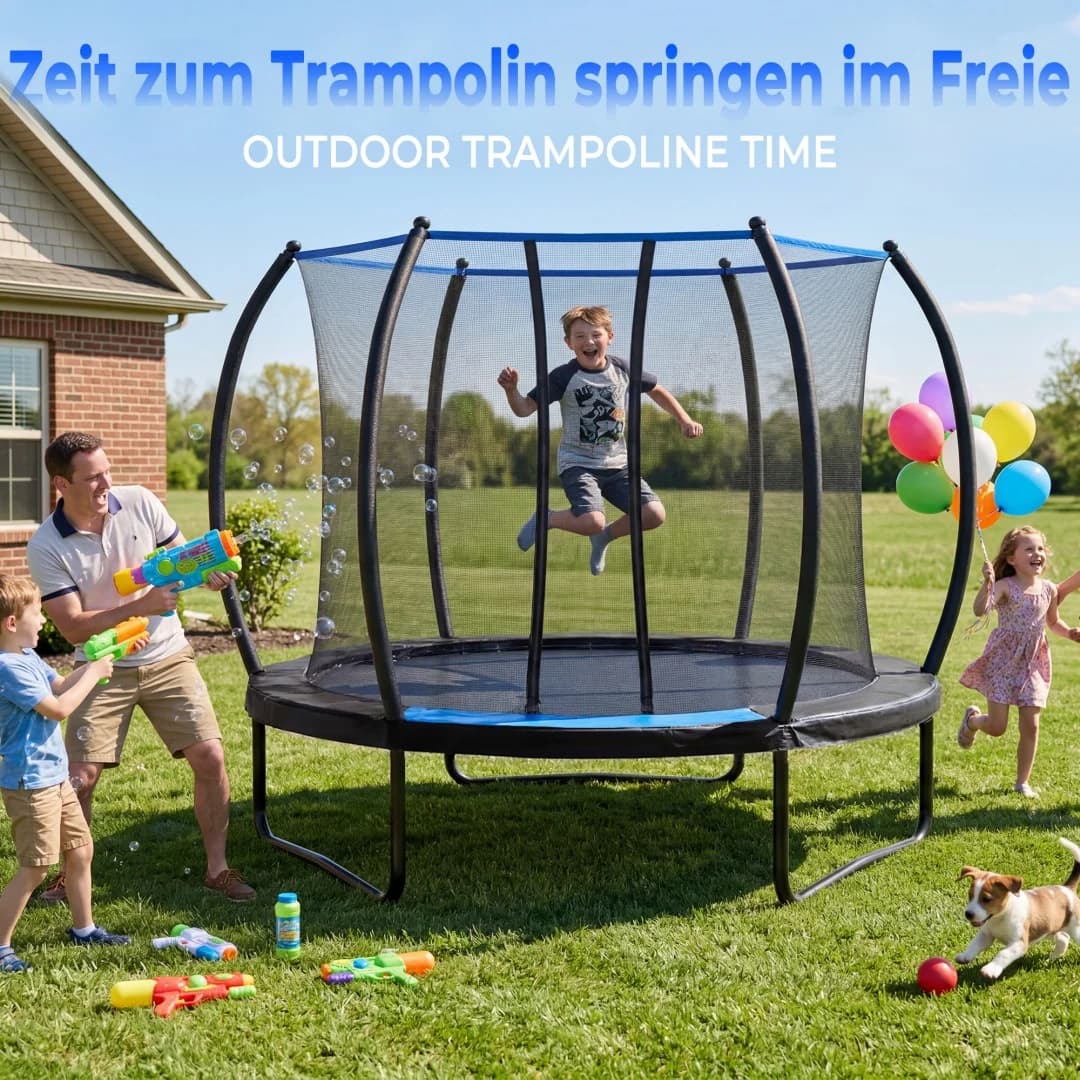 Trampolín Infantil de 7.5 Pies para Exteriores con Red de Seguridad y Escalera, Trampolín Redondo Recreativo Certificado por ASTM para Juegos