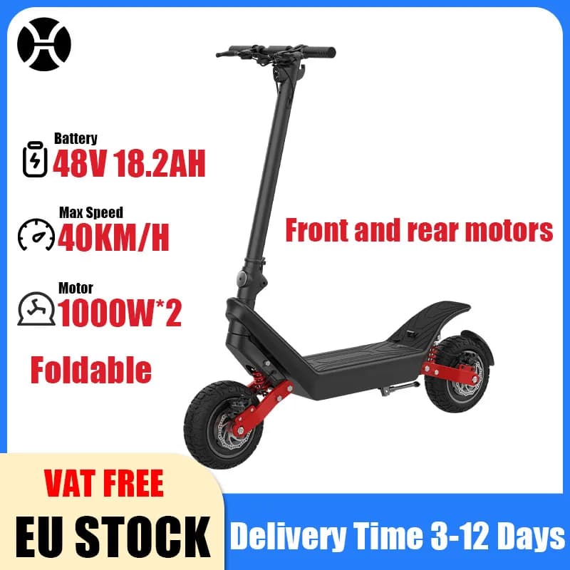HX X10 1000W doble Motor potente Scooter eléctrico adulto 48V 18.2AH EScooter plegable 11,0 pulgadas todoterreno E Scooter
