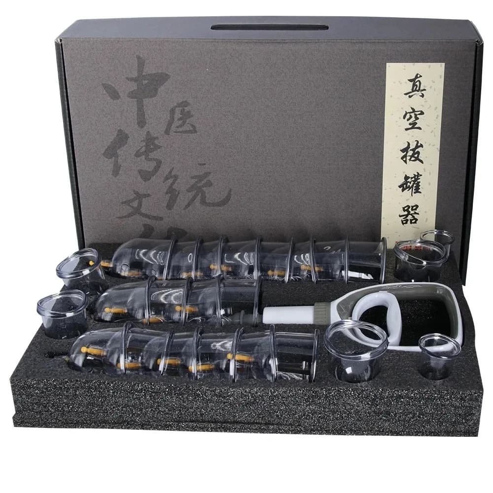 Juego de terapia de ventosas, ventosas al vacío, masaje, medicina china, tarros de fisioterapia anticelulíticos para masajeador corporal