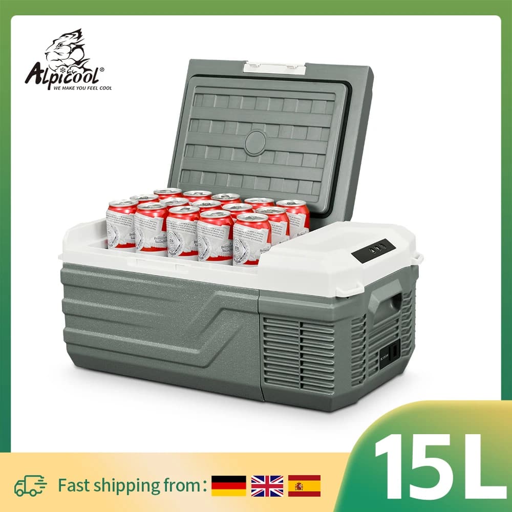 Alpicool NL15 15L Nevera Portátil Eléctrica 12/24 V Refrigerador Portátil del Automóvil -20 ℃ ~ 20 ℃ Nevera de Coche Eléctrica Camping