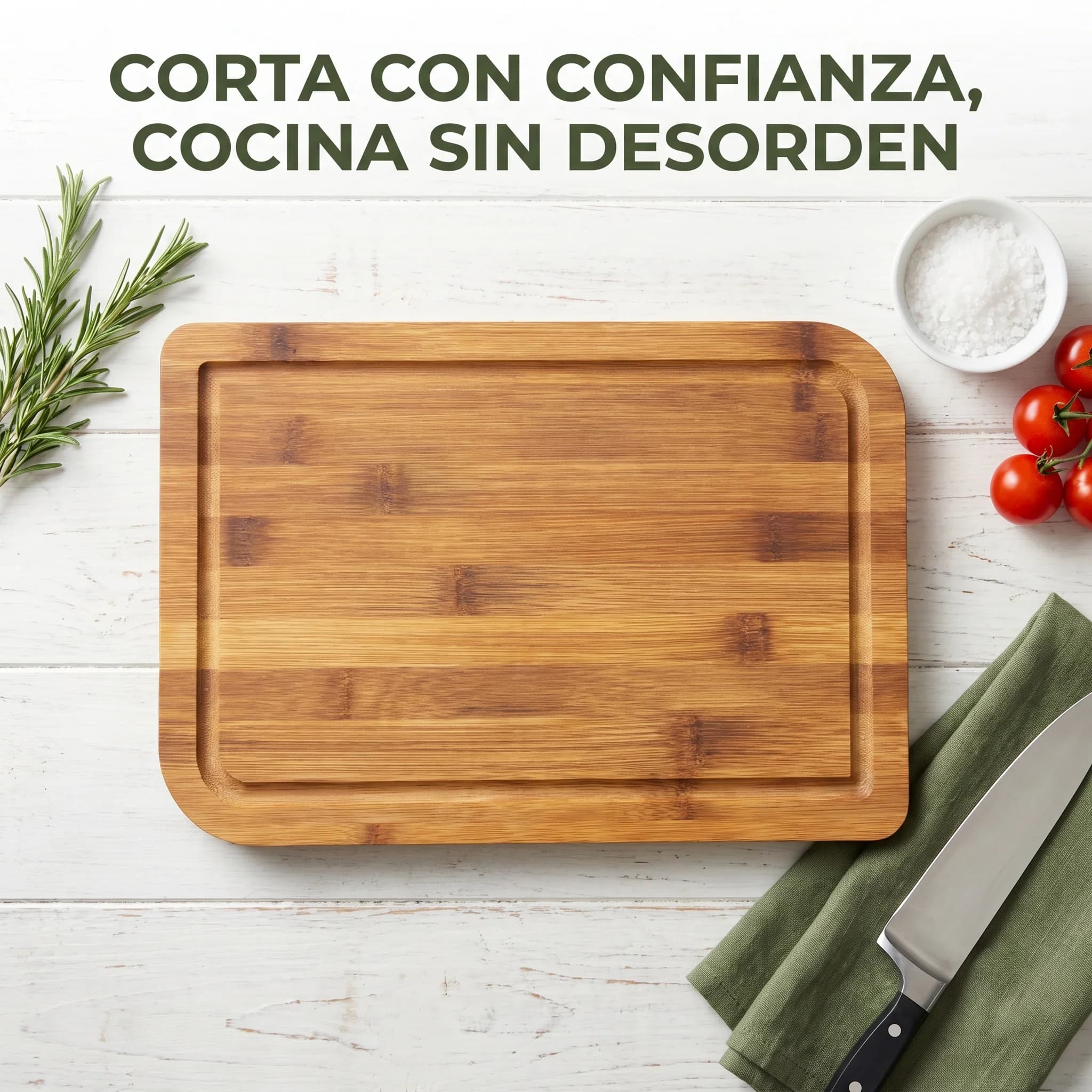 Tabla de Bambú Multifuncional para Cocina, Tabla de Cortar y Servir con Ranura Antigoteo, Salvamanteles Decorativo de Madera