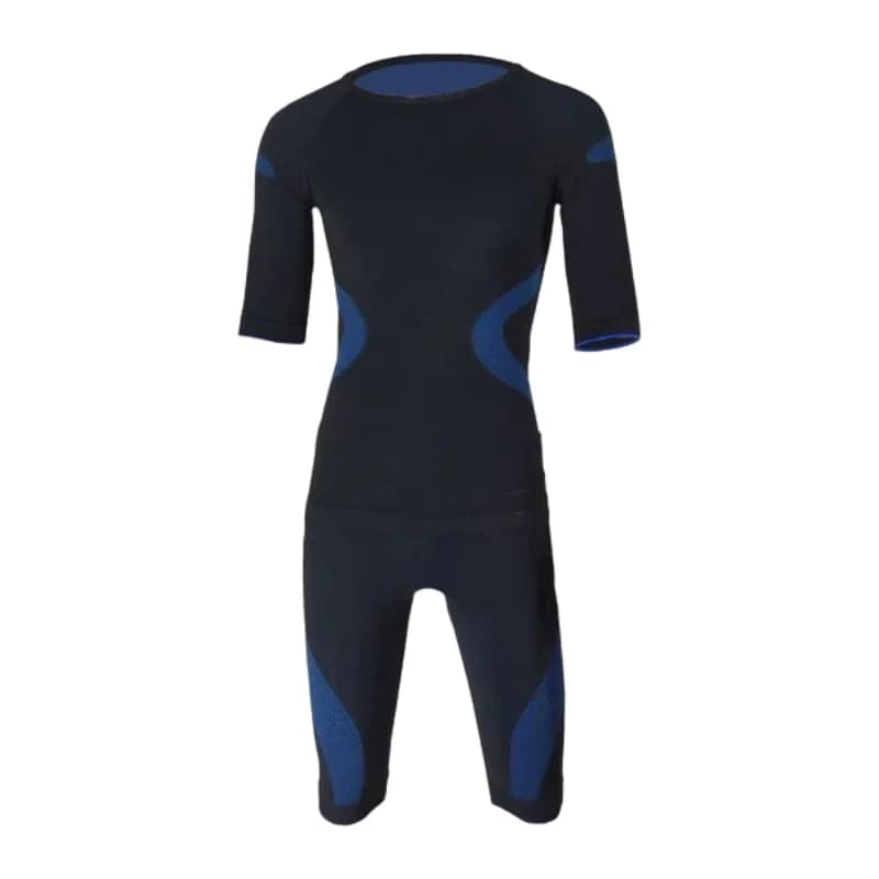 Miha bodytec ems traje chaleco traje ropa interior traje ems traje de cuerpo lyocell poliamida elastano azul ems chaleco traje de entrenamiento