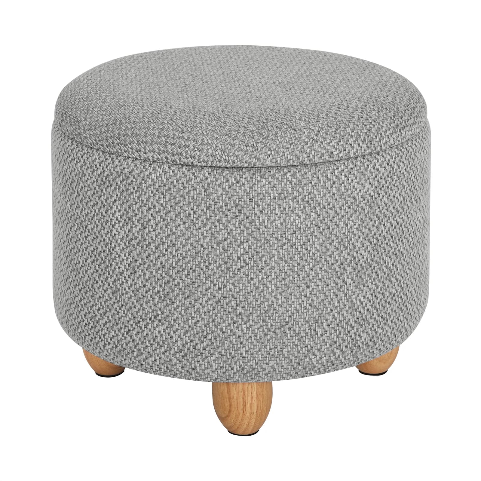 WOLTU Puf de almacenamiento otomano plegable, taburete tapizado con tapa, patas de pino, ahorro de espacio para sala de estar, dormitorio, calcomanía
