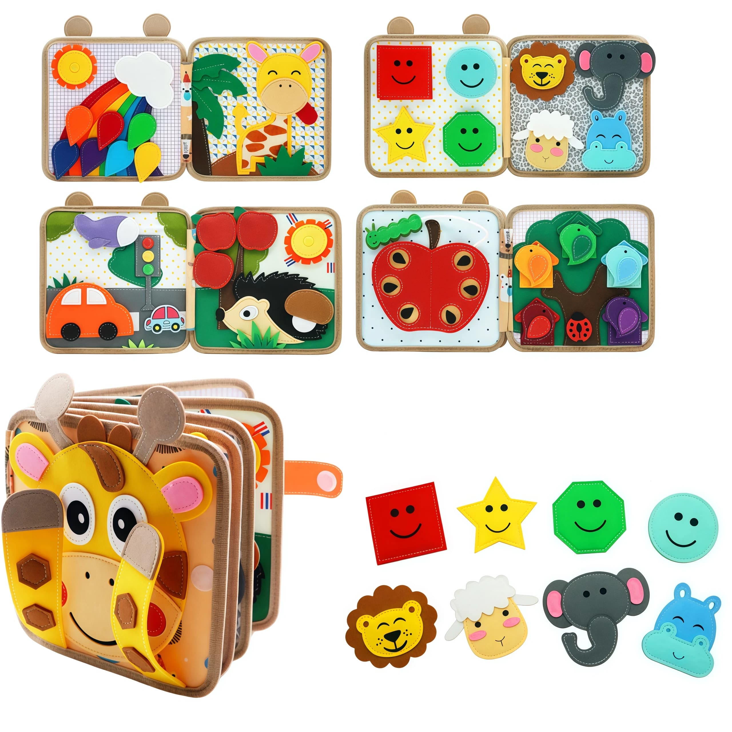 Juguetes Montessori, libro ocupado para niños, forma de Color, cognición Animal, juguetes de educación temprana, libro silencioso para cachorros,