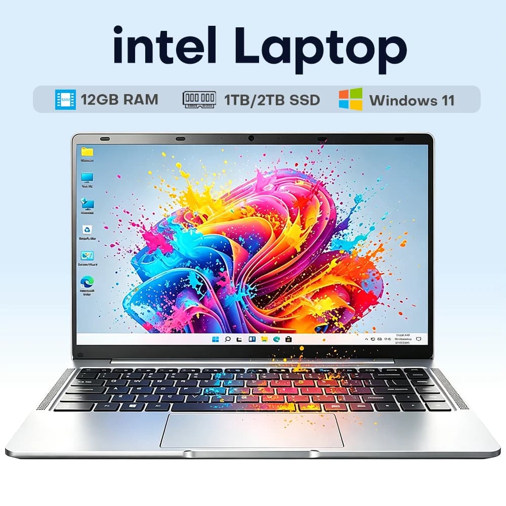 Computadora Portátil Xiaman de 14.1 Pulgadas, Windows 11 Pro, Intel Atom A3950, Ultradelgada, 12GB, 1TB, 1920*1080P, para Oficina y Estudio