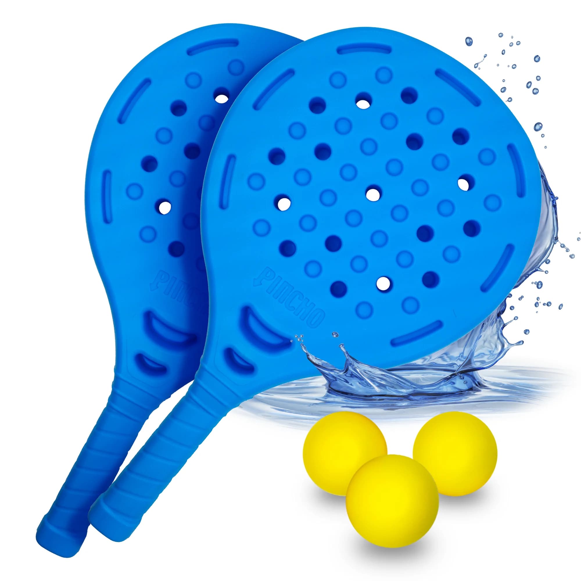 Palas de Padel, Playa, Juega Estilo Badminton, Pickleball, Beach Tenis, Raquetas de Playa, 2 Palas + 3 Pelotas EVA, Impermeable al Agua