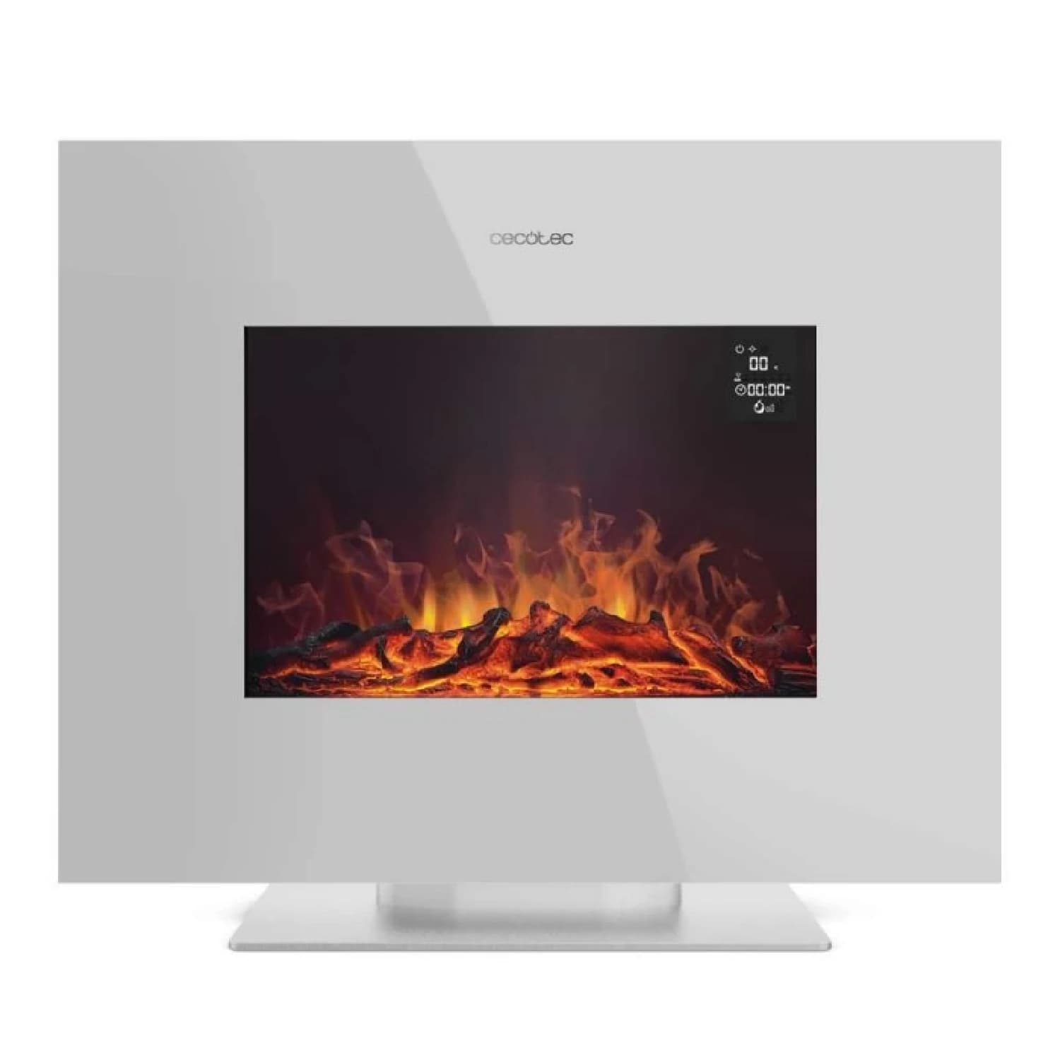 Cecotec Chimenea Eléctrica Decorativa 26î con Mando a Distancia ReadyWarm 2710 Design Flames White. Máxima Potencia 2000W