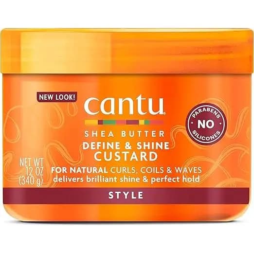 Cantu Define & Shine Custard - Manteca de karité para rizos, 340g, 1 unidad