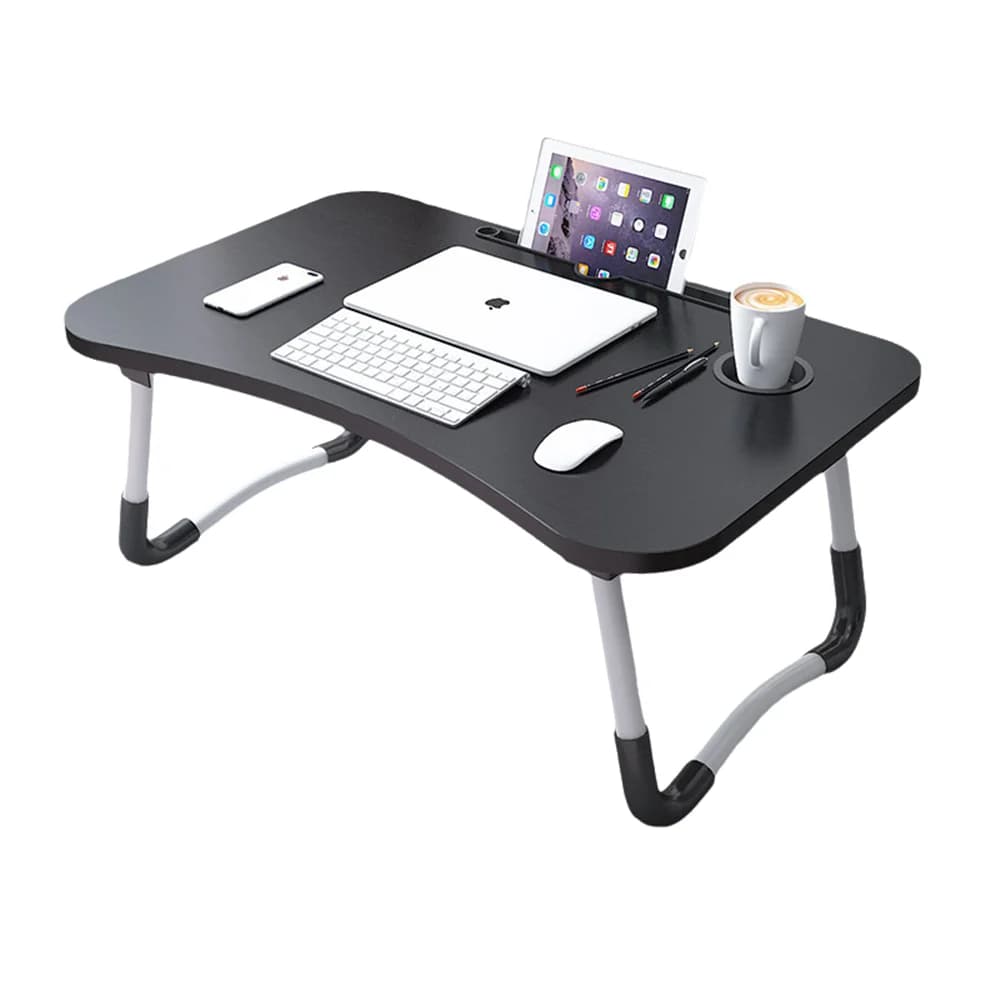 Mesa de Ordenador portátil para Cama y sofá, Soporte para Ordenador portátil, Soporte Vaso Mesa Plegable, portátil, Bandeja de Desayuno Mesa de