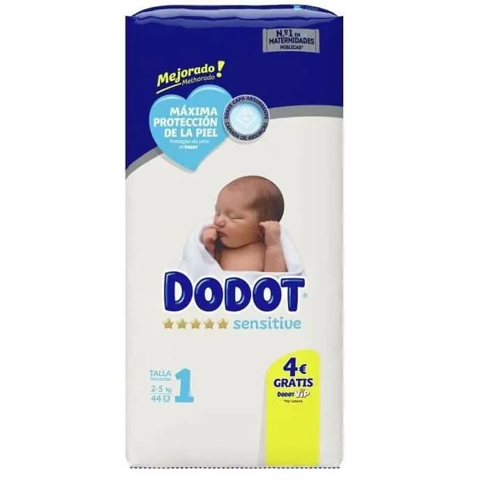 DODOT PAÑAL SENSITIVE TALLA 1- 44 UNIDADES