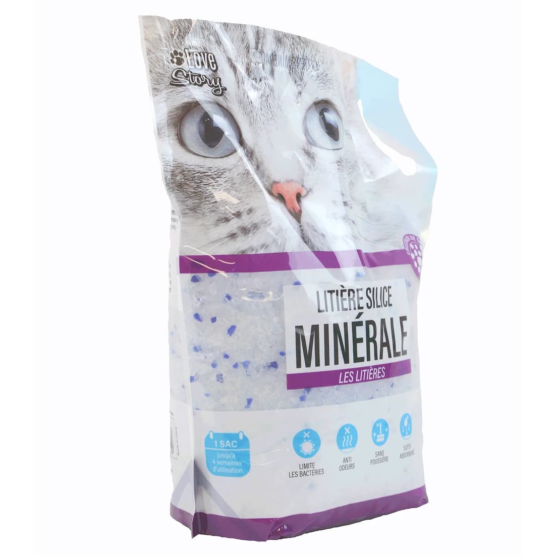 Arena para Gato Mineral Aglomerante y Antibacteriana.  (Silice, 3,8 L)