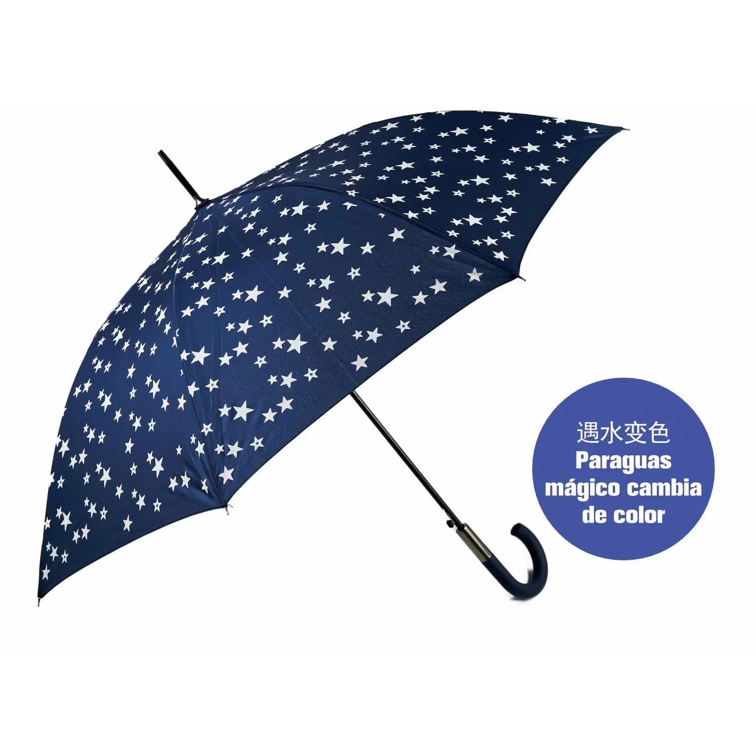 J.S ONDO Paraguas LARGOS Cambios De Color con Lluvia, 60cm Cerrado Mujer HOMBRE,PARAGUAS MAGICOS. Paraguas Automático, 8 Varillas Resistente Al
