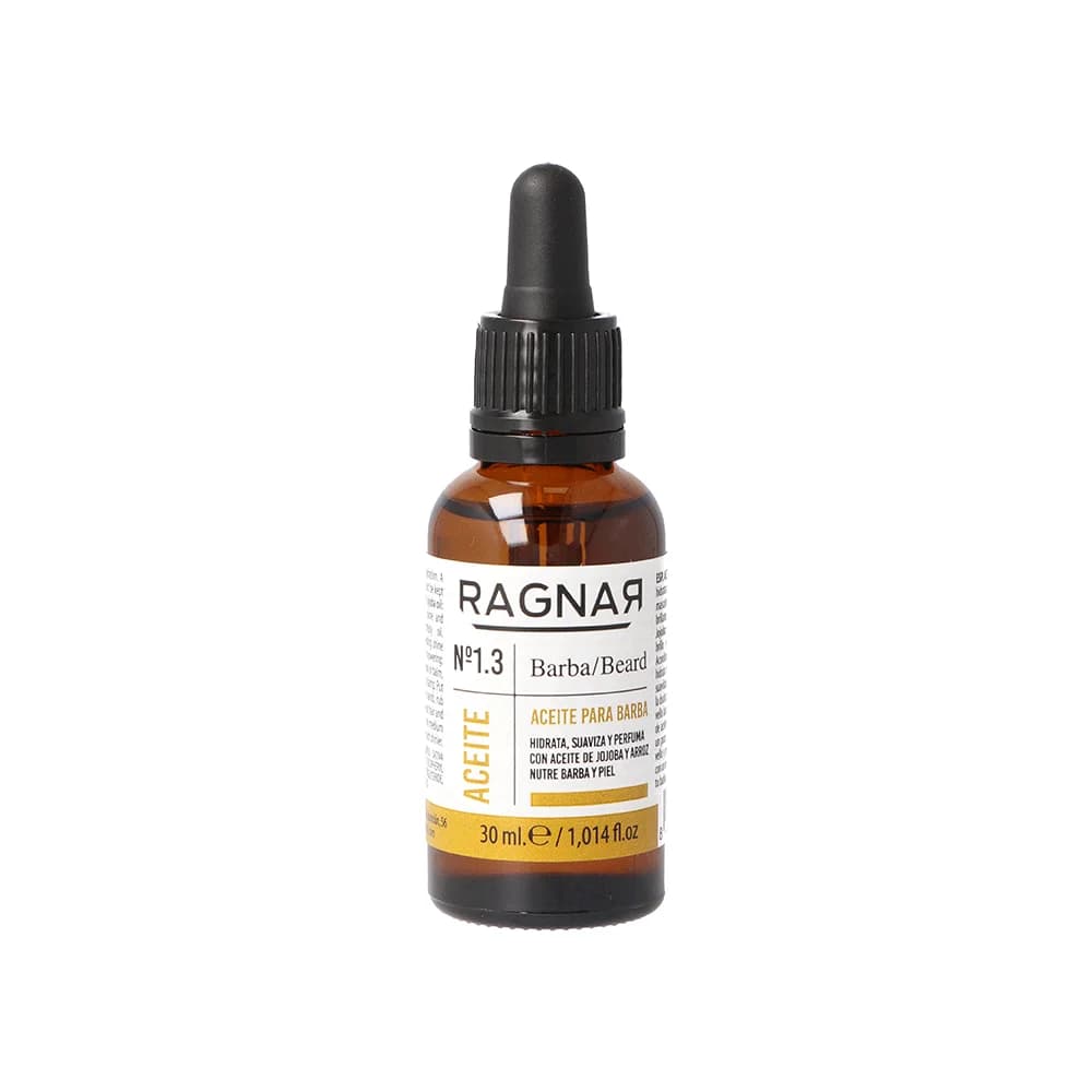 Ragnar Aceite para Barba con Jojoba y Extracto de Arroz 30 ml – Hidratación, Suavidad y Brillo para Barba