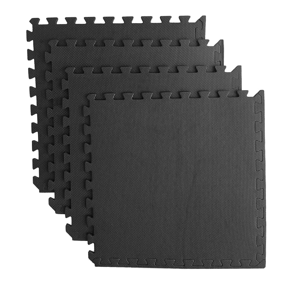 Esterilla Puzzle para Gimnasio y Fitness 60x60x1cm en packs | Tatami Negro fácil de montar | Goma EVA Antideslizante | Artes Marciales, Juego
