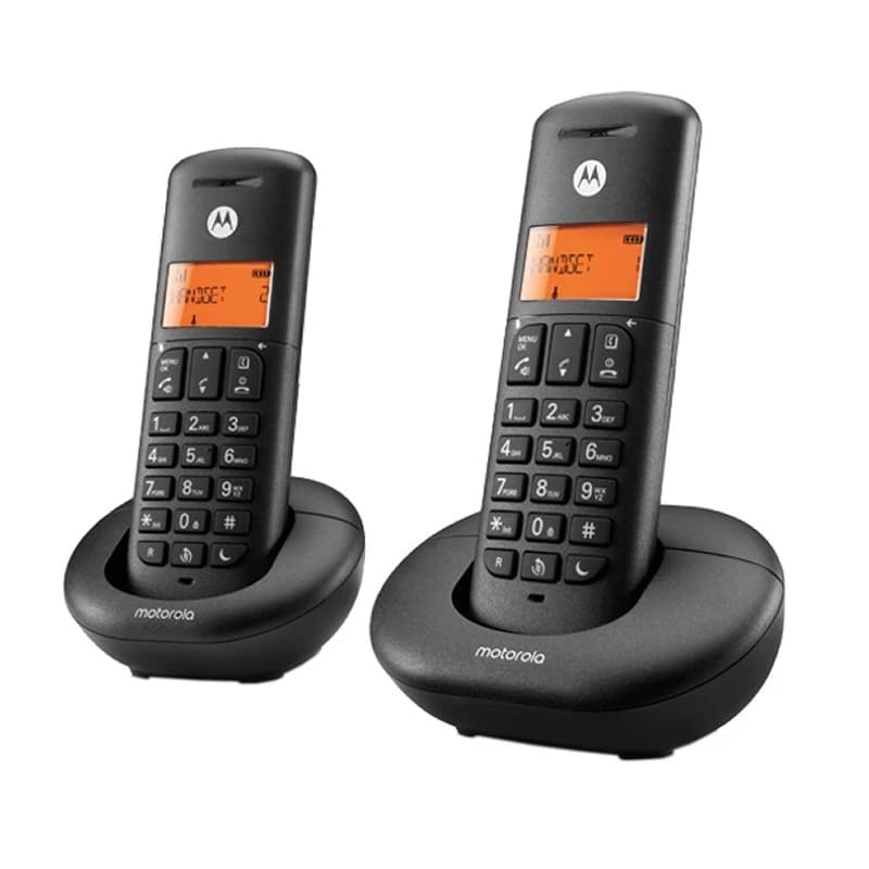 Motorola TELEF. INALAMBRICO DECT Digital E202 Duo Negro/Bloqueo DE Llamadas/Pantalla RETROILUMINADA 107E202