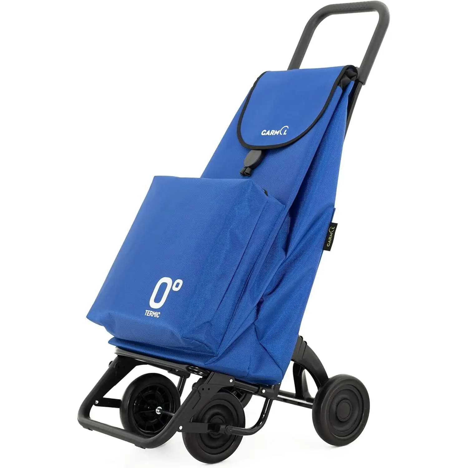 C.A | Carrito de la Compra Plegable 🛒 | 66L | Con Bolsa Térmica | Ideal para Alimentos Fríos y Frescos