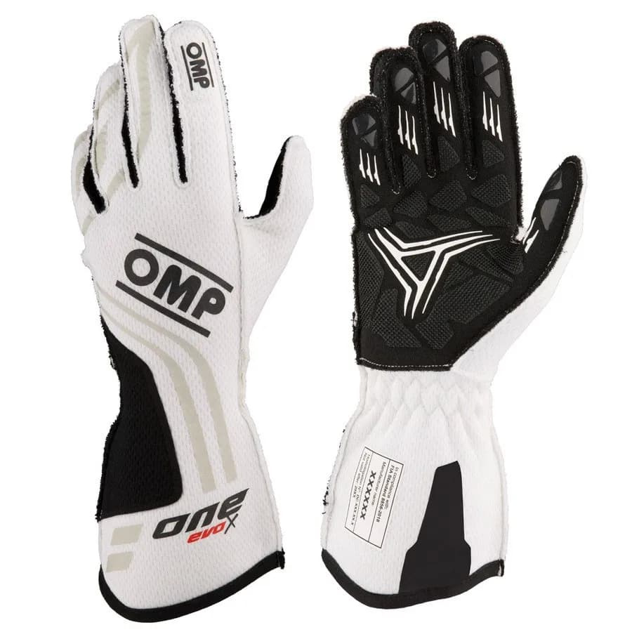 GUANTES OMP ONE EVO-X MY24 FIA 8856-2018 BLANCO TALLA L
