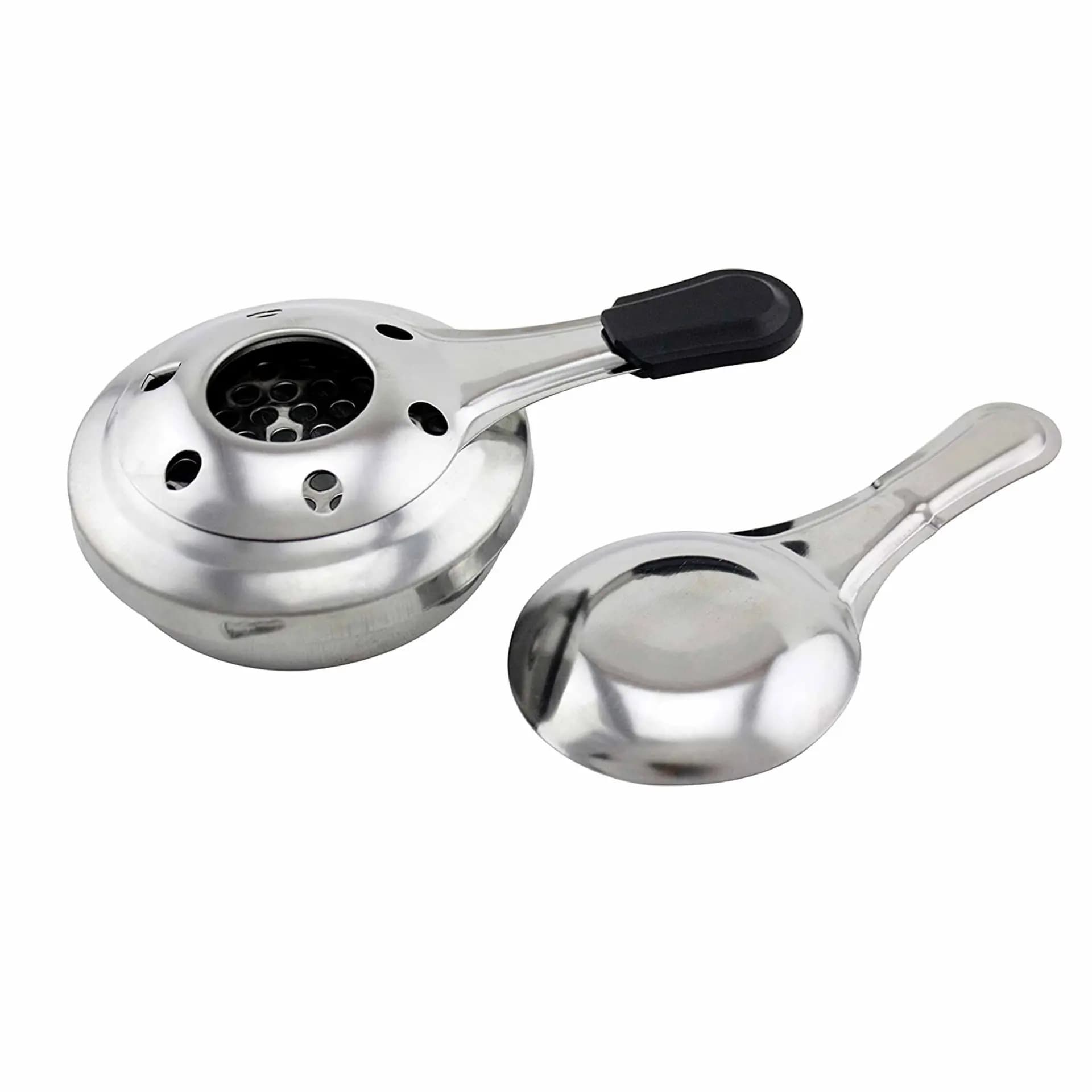 FMProfessional Quemador de Alcohol para Fondue y para Piedras para Carne, Estufa Portátil para Fondue Queso, Hornillo de Alcohol, Acero Inoxidable,