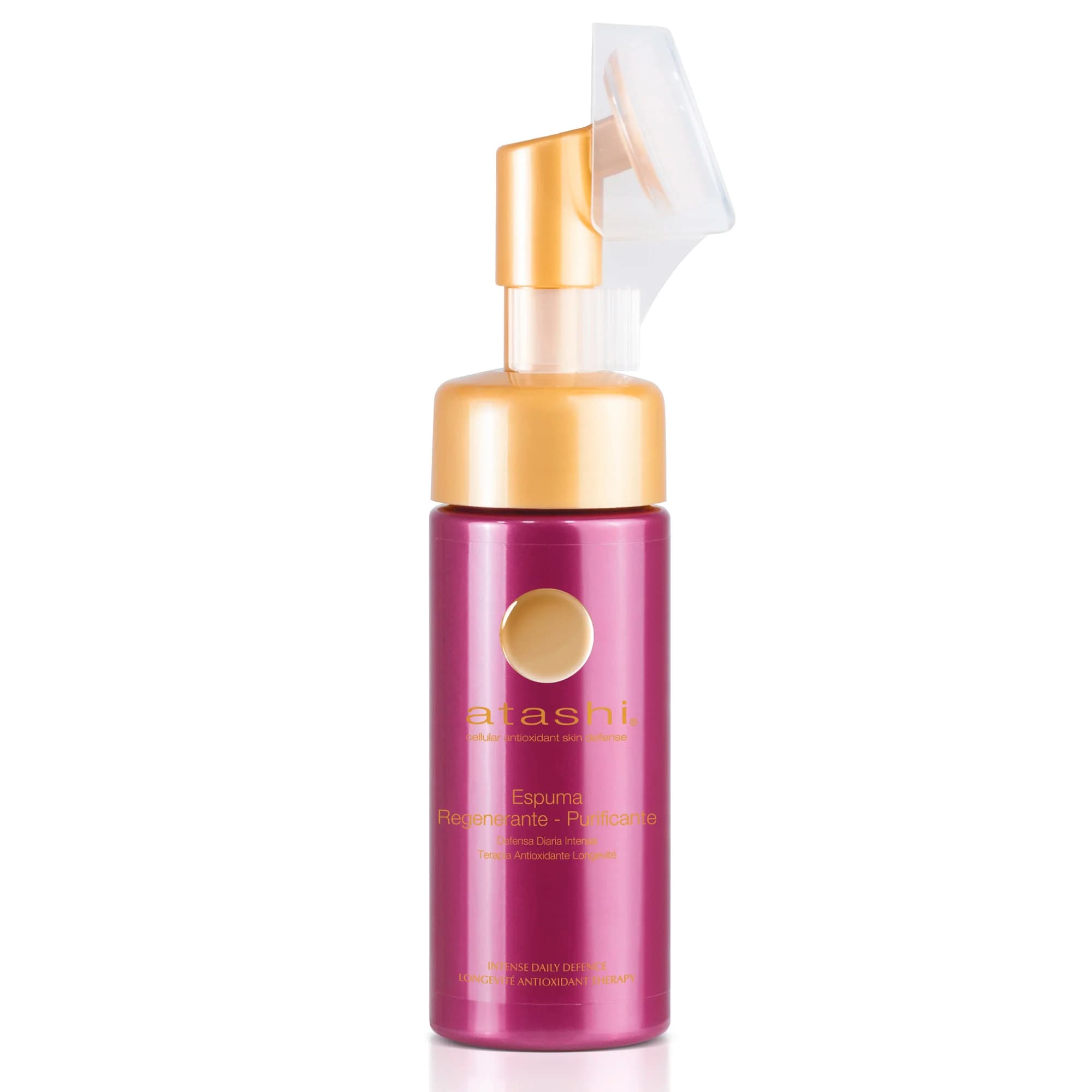 Atashi Antioxidante - Espuma Limpiadora Regenerante Purificante | Limpia, Energiza, Tonifica Y Afina | Limpiador Facial con Ácido Glicólico y Aguas