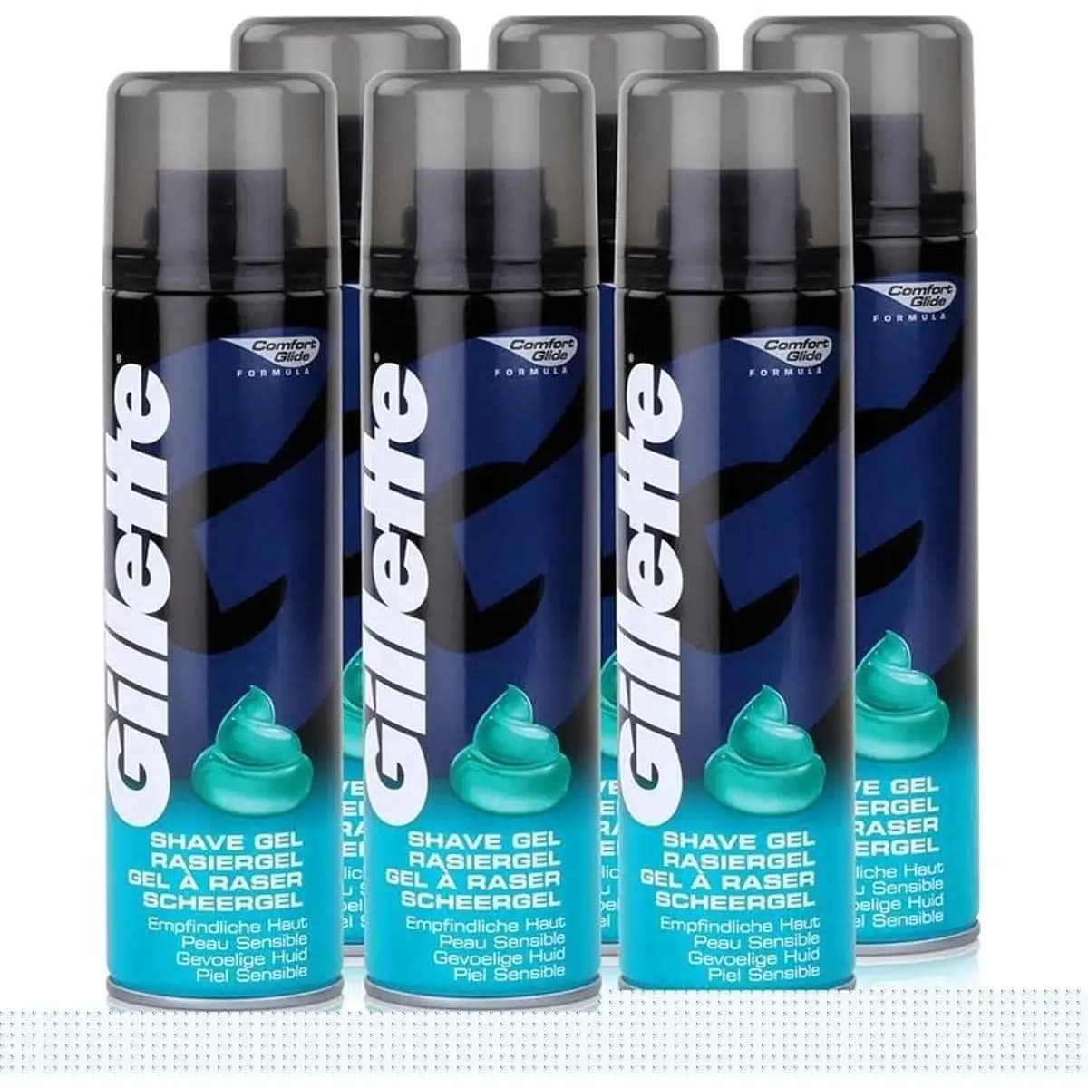 Gel de afeitar GILLETTE Para Piel Sensible Spray 200ml - 6ud