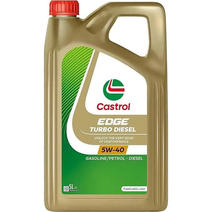 Castrol - Aceite de motor Castrol EDGE Turbo Diesel 5W-40 para motores diésel modernos, ACEA C3/API SN-CF, 5 L, compatible con MB, VW, Renault, Opel