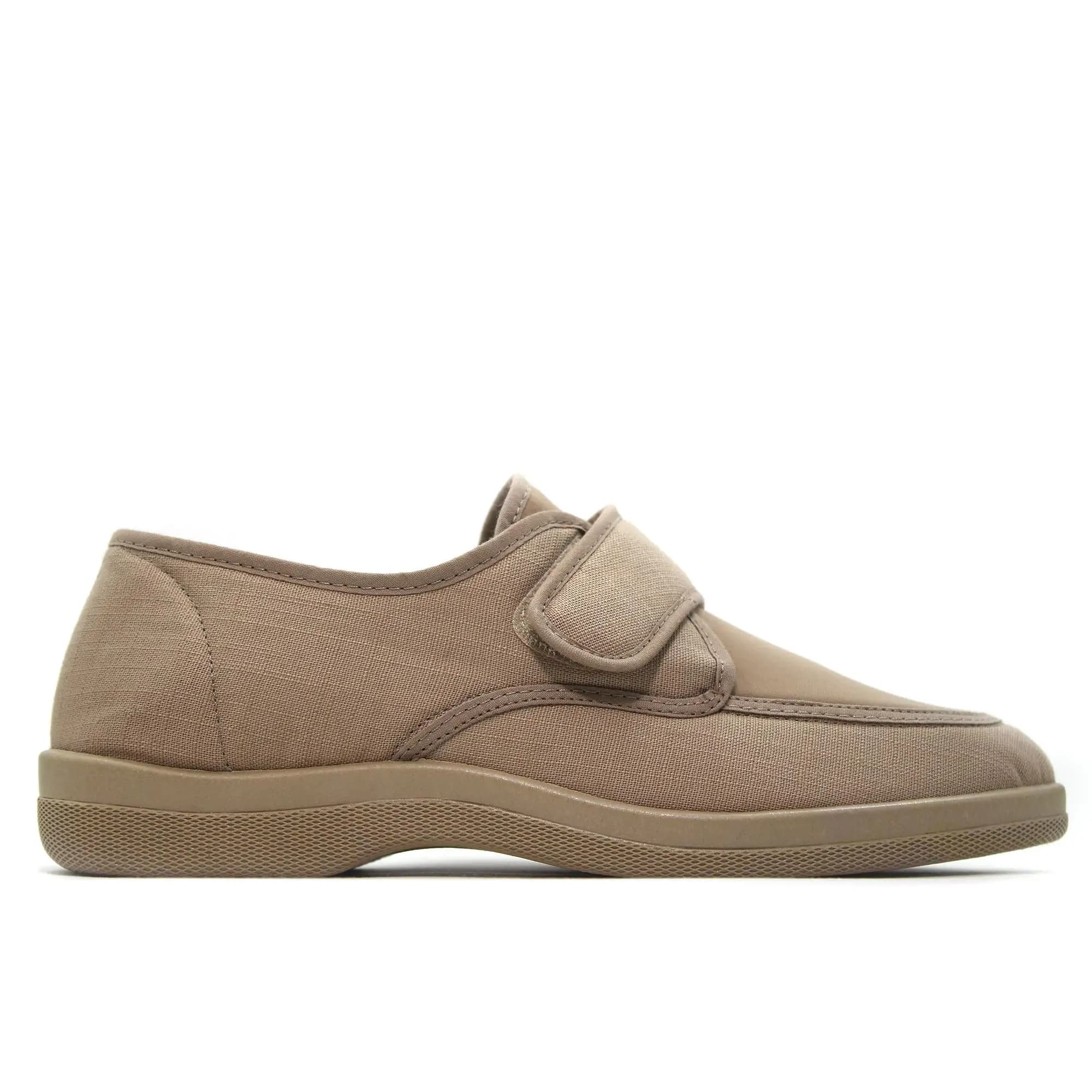 Doctor Cutillas 21300 Zapatilla de estar por casa, beig de lona con cierre adhesivo,suela de goma,tela para caballero