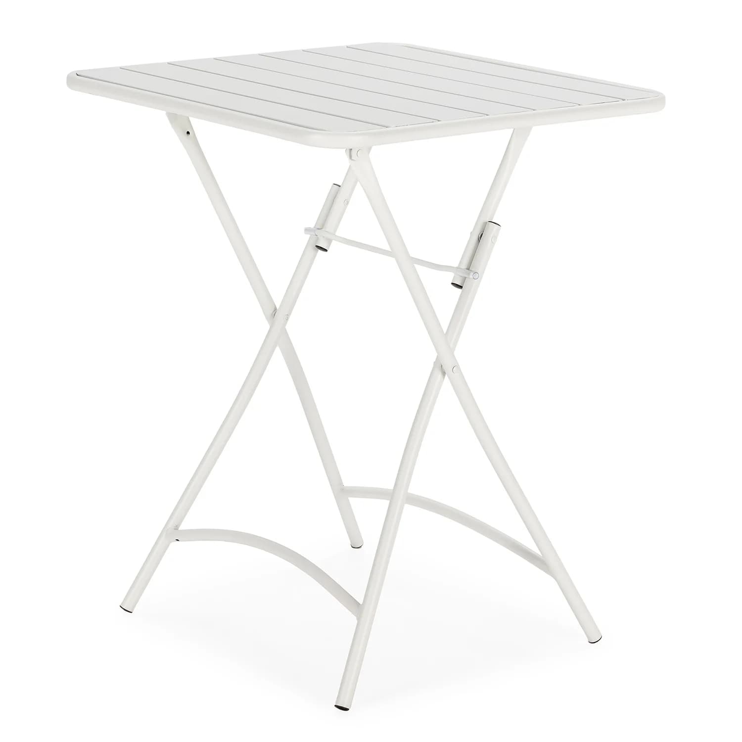 VS Venta-Stock Mesa de Jardín Plegable Perla de Metal en Blanco