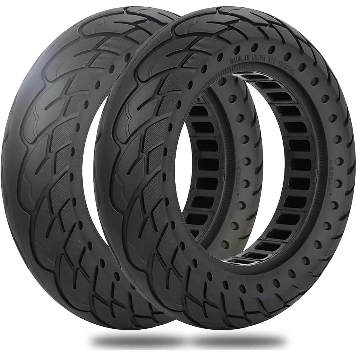 FGNS Ruedas Macizas de 10 Pulgadas 10x2.125 para Patinete Eléctrico, Repuesto Antipinchazo Compatible con xia-omi M365/Pro/1S, Ninebot F30 S2/S3,