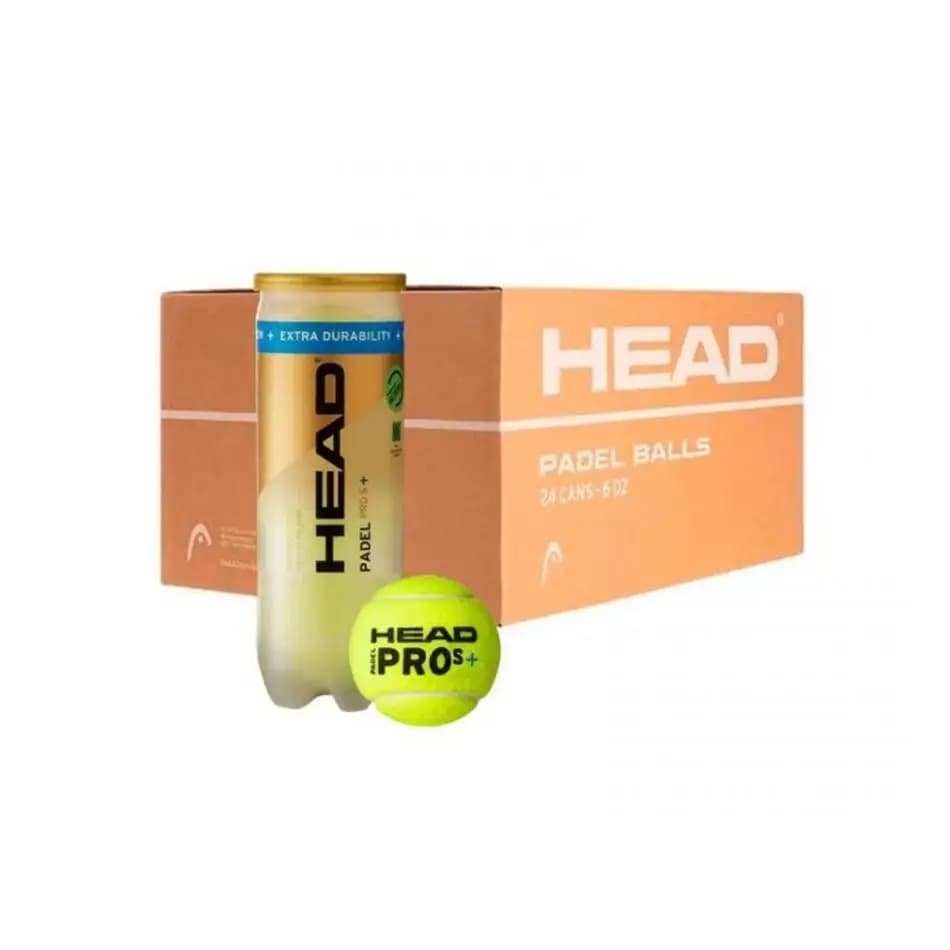 Head Pro S + Pelotas de Pádel - Varios formatos AHORRO: 3 Botes, 6 Botes, 12 Botes, Cajón de 24 Botes de 3 Pelotas de Pádel Presurizadas