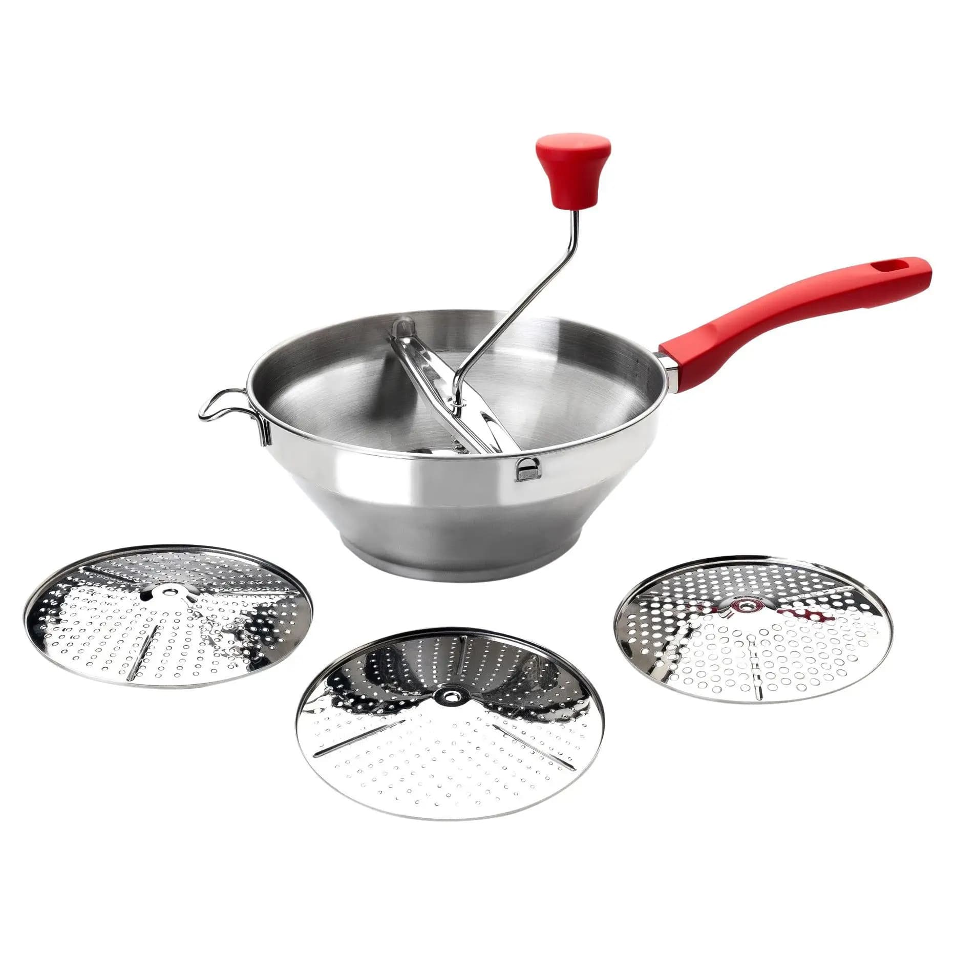 Ibili PASAPURES Luxe 3 Discos 24 CM, Stainless Steel, Plateado