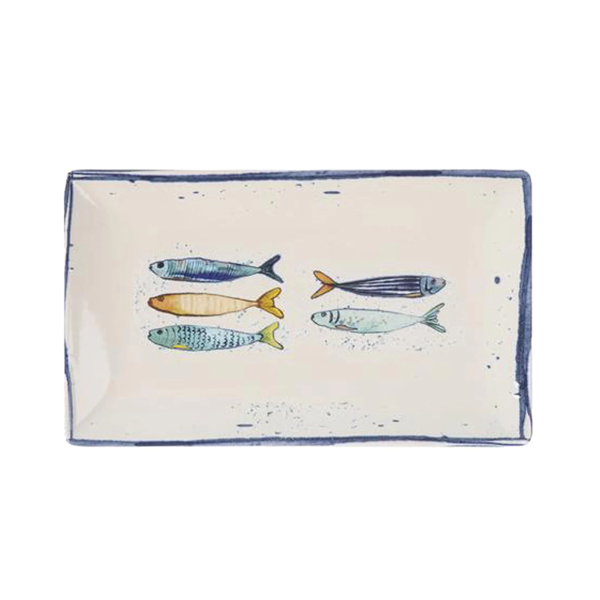 UD - Fuente rectangular La Mediterránea diseño Peixe Elite – Set 2/4/6 piezas (25x15cm, 30x15cm, 30x20cm) – Vajilla cerámica con acabado