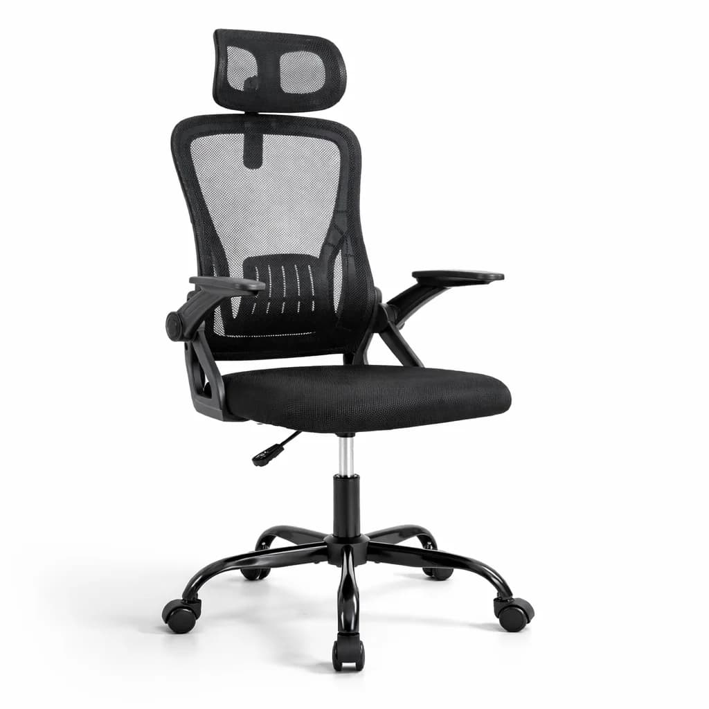 Silla de Oficina | Escritorio o Estudio Ergonómica con Ruedas | Reposacabezas y Reposabrazos Ajustables | Soporte Lumbar | Respaldo de Malla