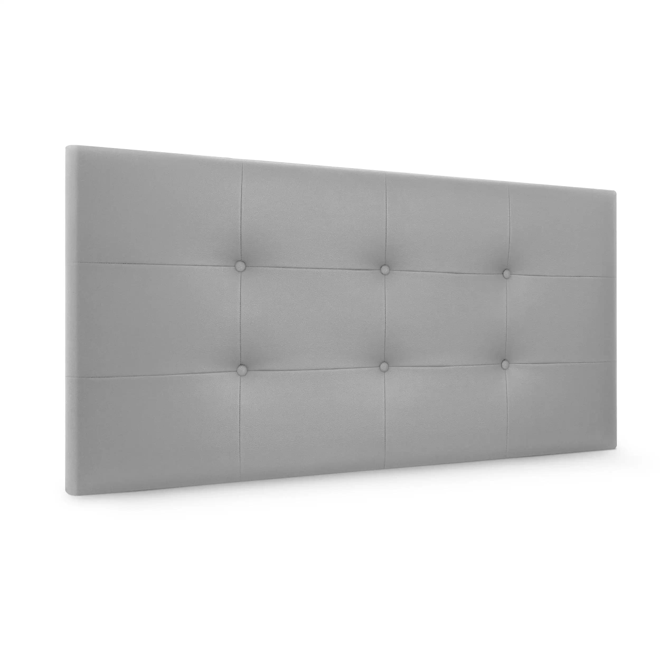 DHOME Cabecero Capitone Tapizado Polipiel o Tela Acualine con 8cm de Grosor Cabezales de Cama Acolchado Capitoné Cabeceros de Cama (Gris Claro
