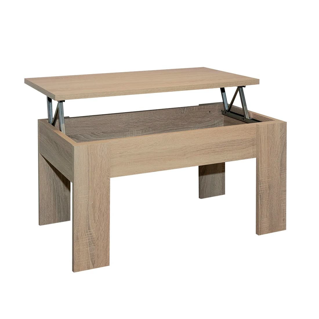 Acomoda Textil – Mesa de Centro Elevable para Almacenamiento de Madera Gala. Mesita Amplia y Cómoda para Salón y Comedor 46x90x50 cm.
