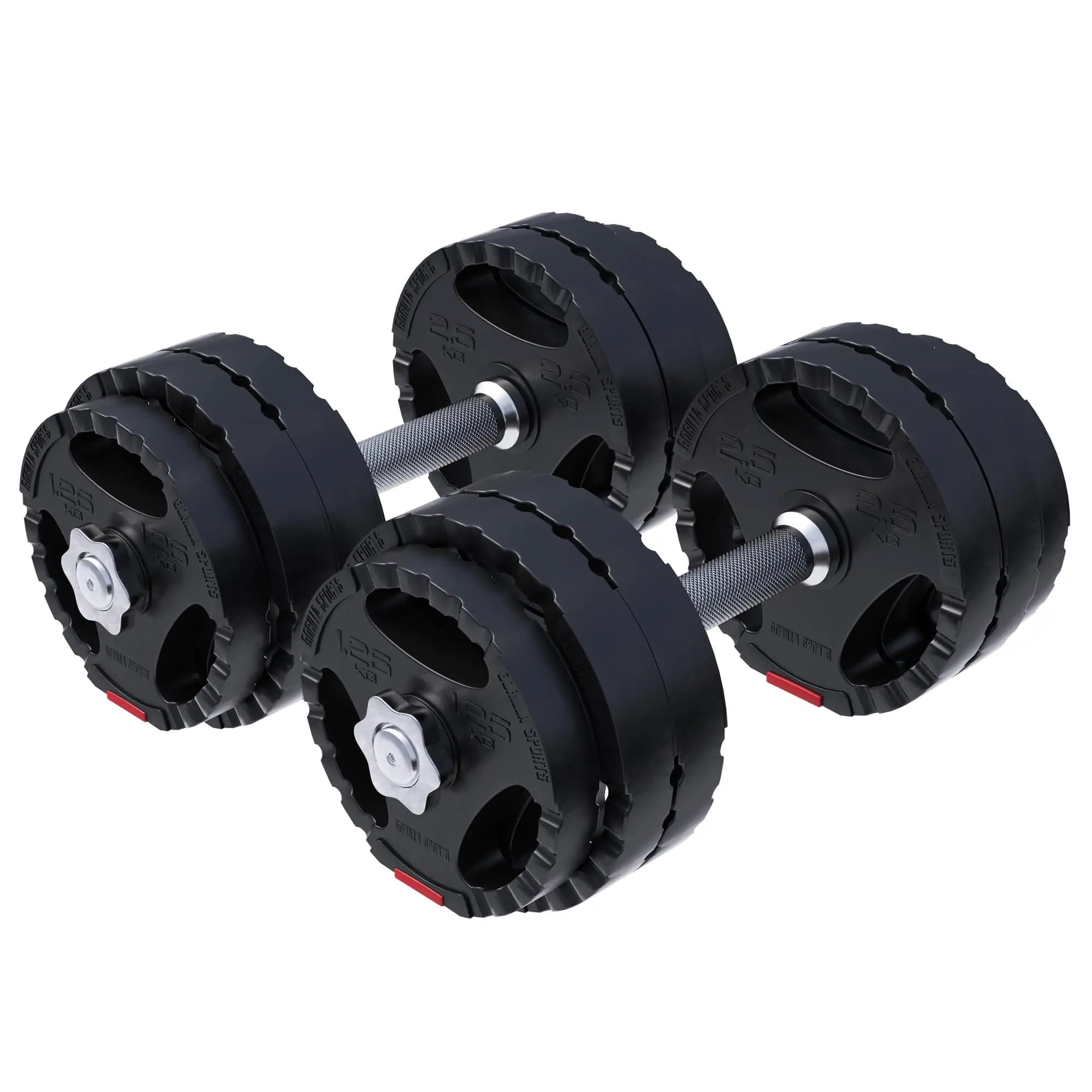 Gorilla Sports Juego de mancuernas de triple agarre vinilo 30 kg