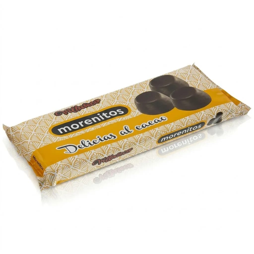 Morenitos Villaseco: Caja de 14 paquetes de 200g. Deliciosas galletas cubiertas con sabor a cacao, perfectas para disfrutar en familia o compartir en