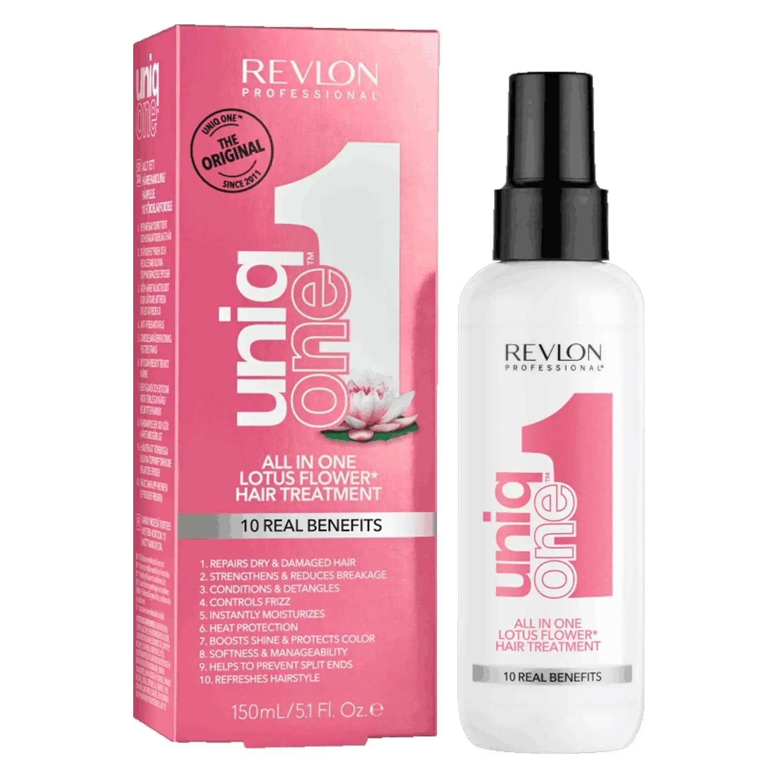 Revlon Uniq One Lotus Hair Treatment 150ml Tratamiento Capilar sin Aclarado Con 10 Beneficios