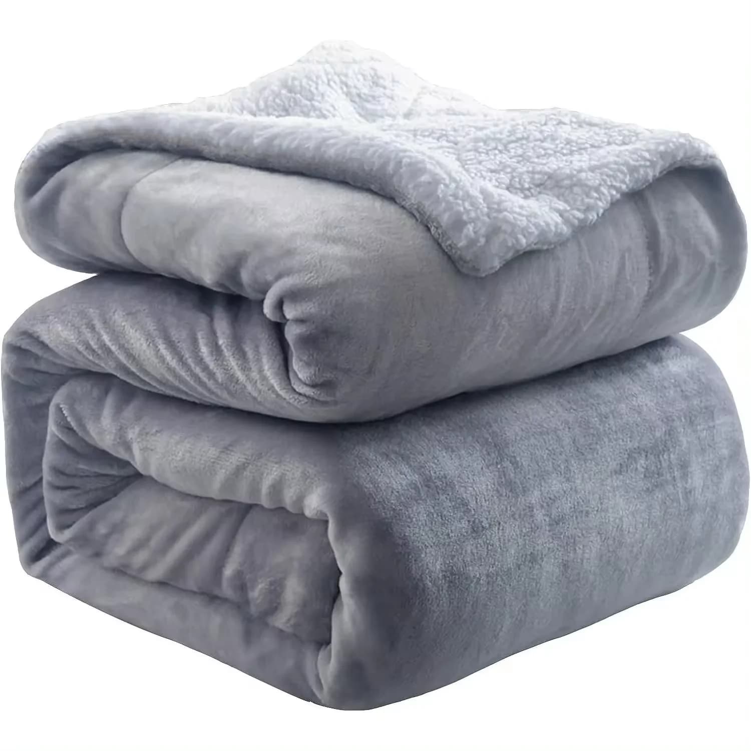 Manta Borrego de Terciopelo con Aspecto de Piel de Cordero Gruesa 100%Poliéster, Estilo Moderno en 6 Colores y 3 Tamaños -Mantas de Sofa, Polar,