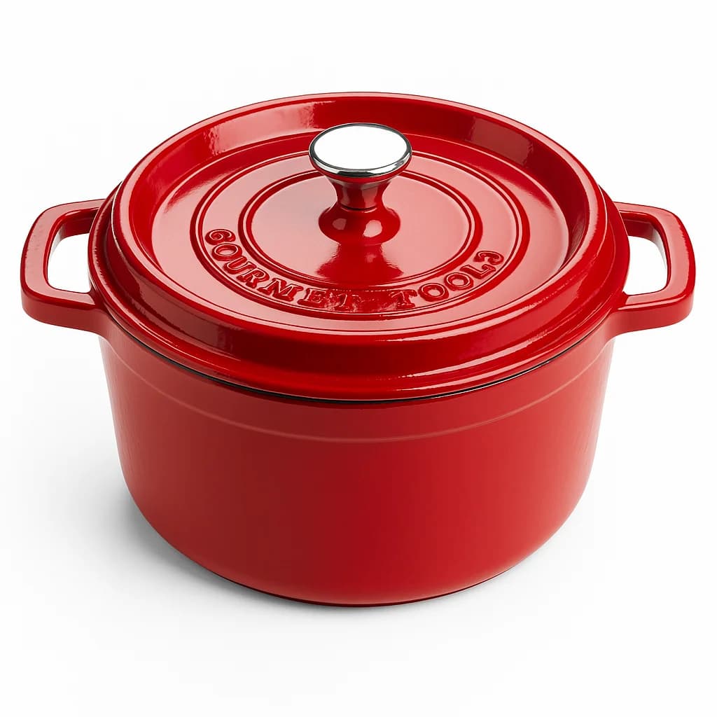 Olla Coccote hierro fundido esmaltado antiadherente 24 cm de diámetro - 3,6 litros - 6/4 comensales - Olla con tapa redonda para cocinar con los