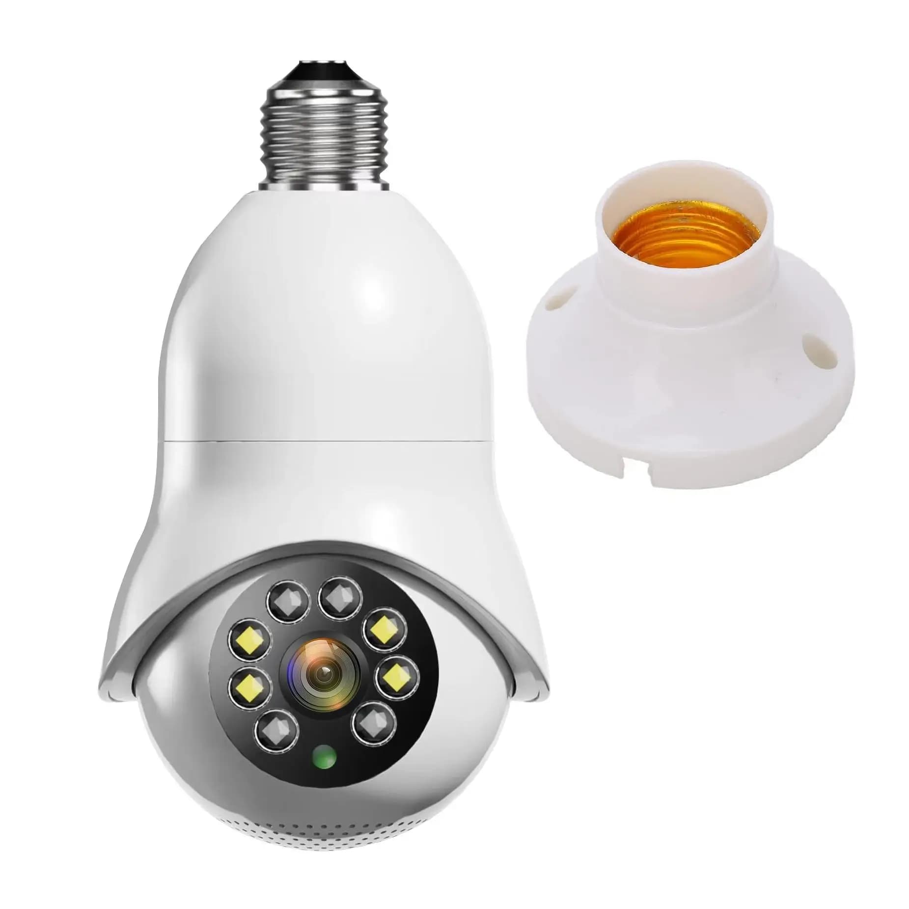 FGNS Cámara 2.4GHz Y 5G WiFi Bombilla, Camara de Bombilla Vigilancia WiFi Interior  360 Grados IP Camaras 1080P, Visión nocturna Inteligente en