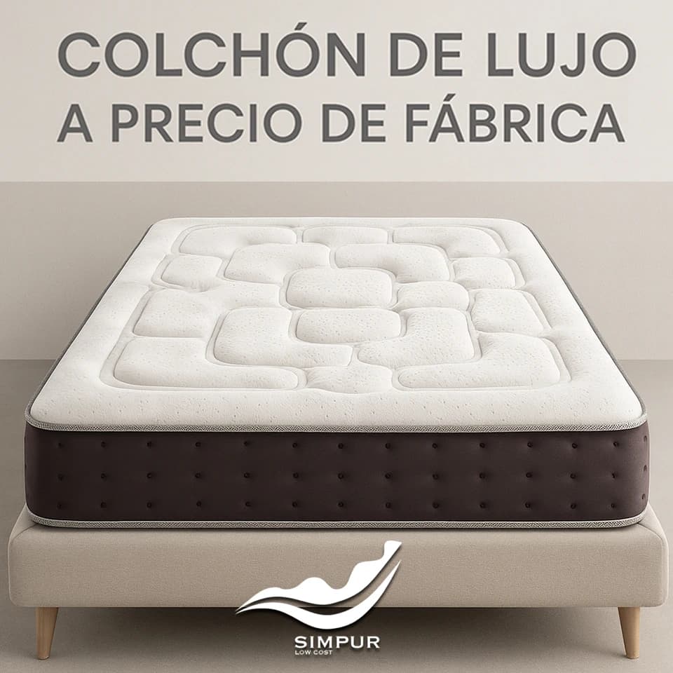 SIMPUR Colchón Royal Top - de 15 a 30 cm Visco-Grafeno y muelles - Soporte firme y confortable - 9 zonas - Espuma HR de alta densidad -