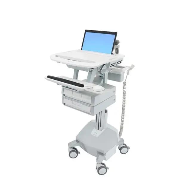 Ergotron StyleView Aluminio, Gris, Blanco Carro multimedia portátil