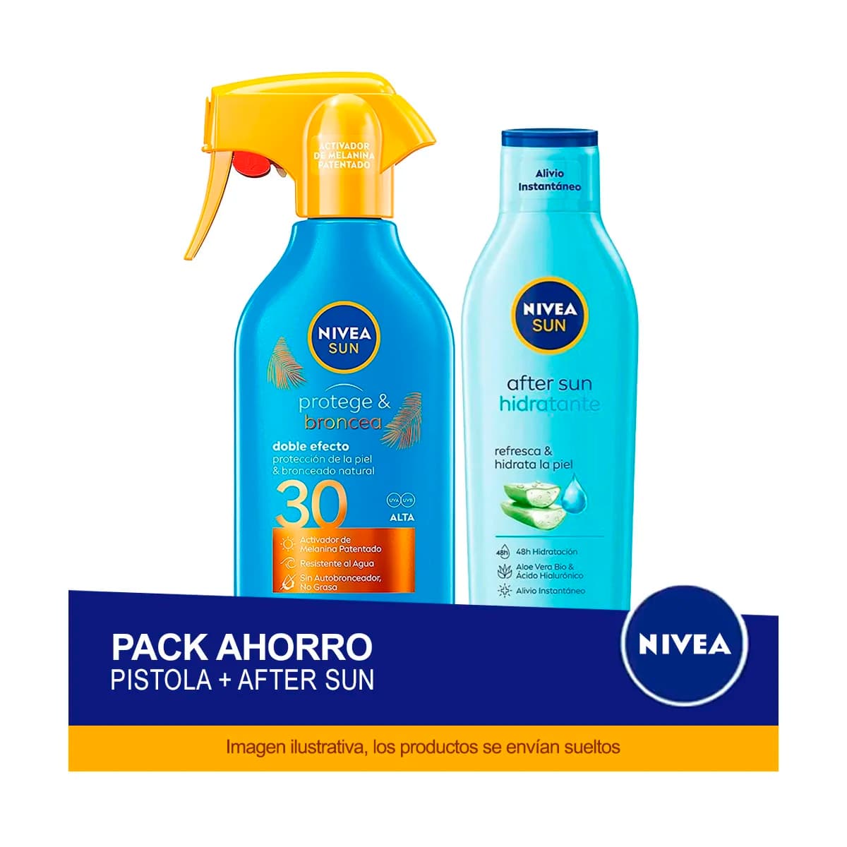 NIVEA SUN Pack ahorro protector solar - Contiene crema solar y aftersun