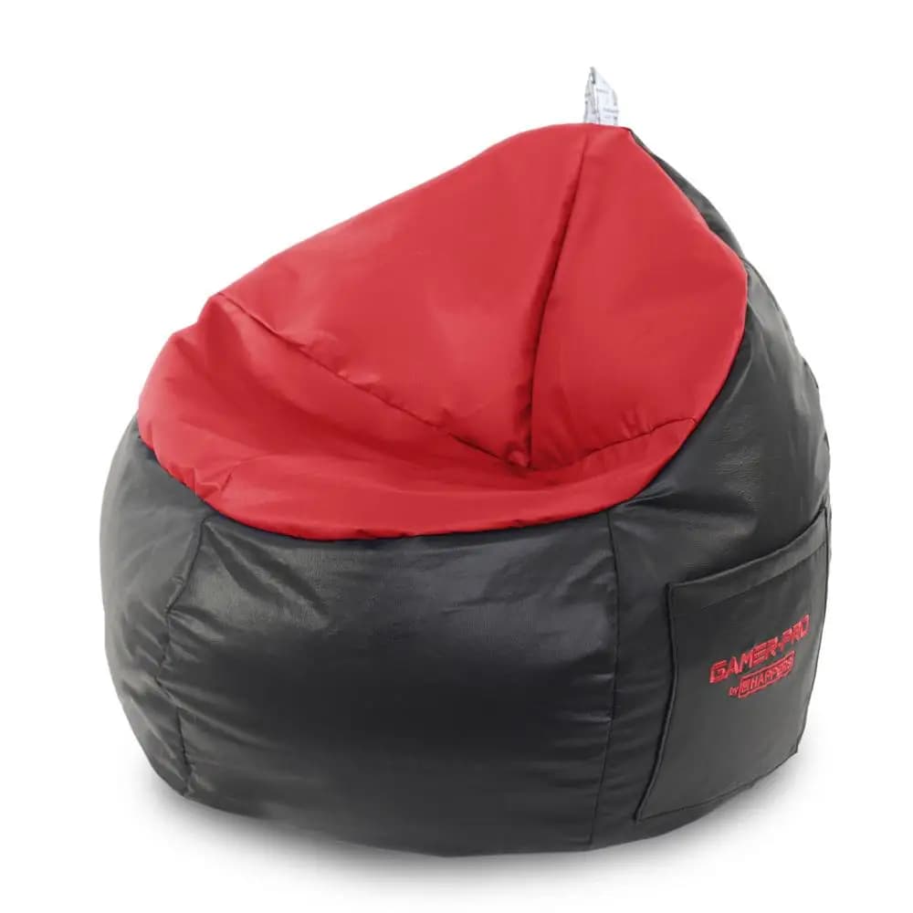 Puff Gamer Junior Polipiel Interior Rojo HAPPERS - Cómodo, ligero y resistente. Make it Happers®