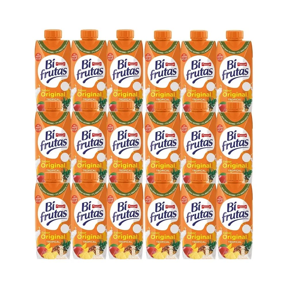 Zumo BiFrutas Tropical de  Pascual . Caja de 18 ud. de 330 ml 8410128891176