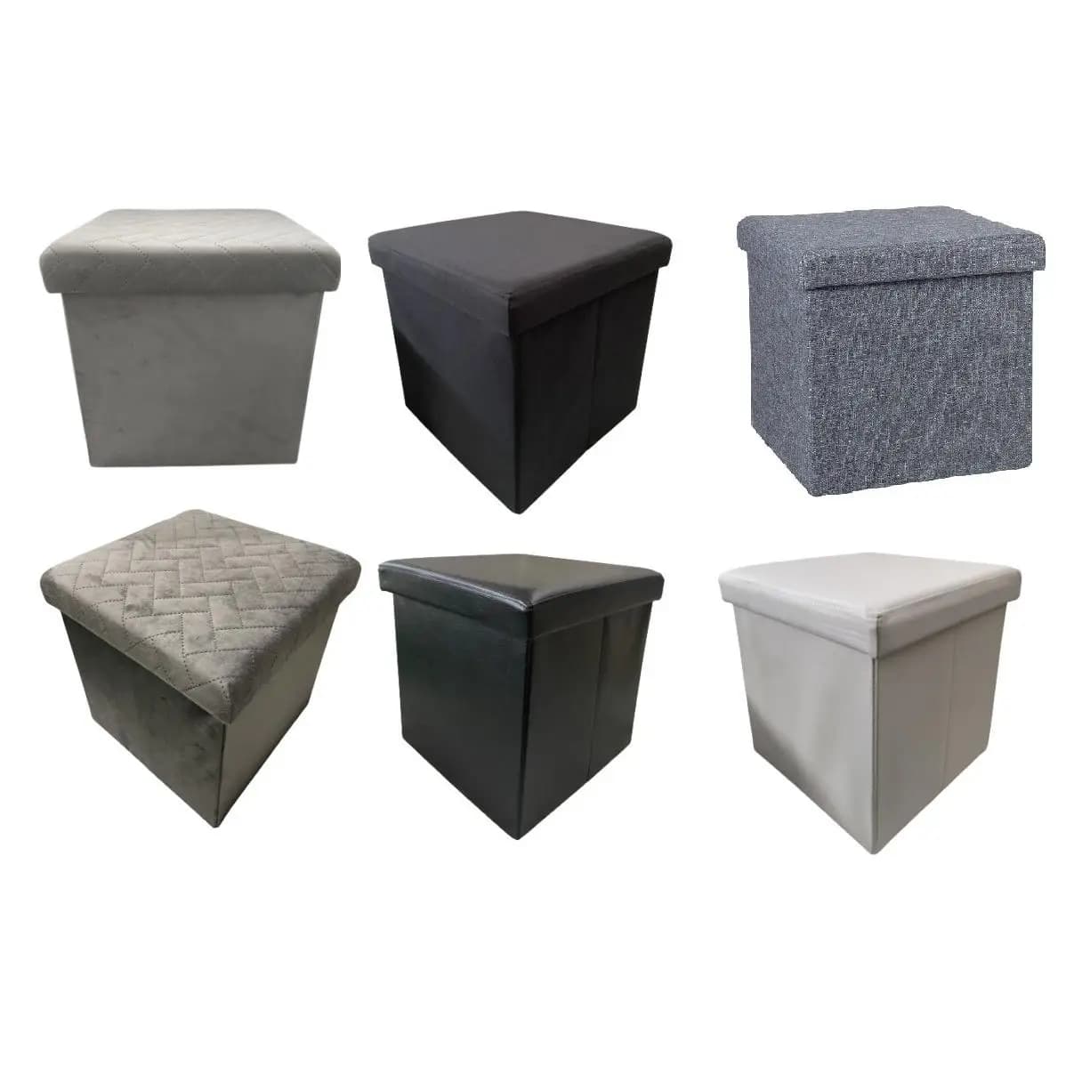 Maxia Market Puff Taburete de Almacenamiento Plegable Asiento de Almacenaje Cubo Otomano Reposapié