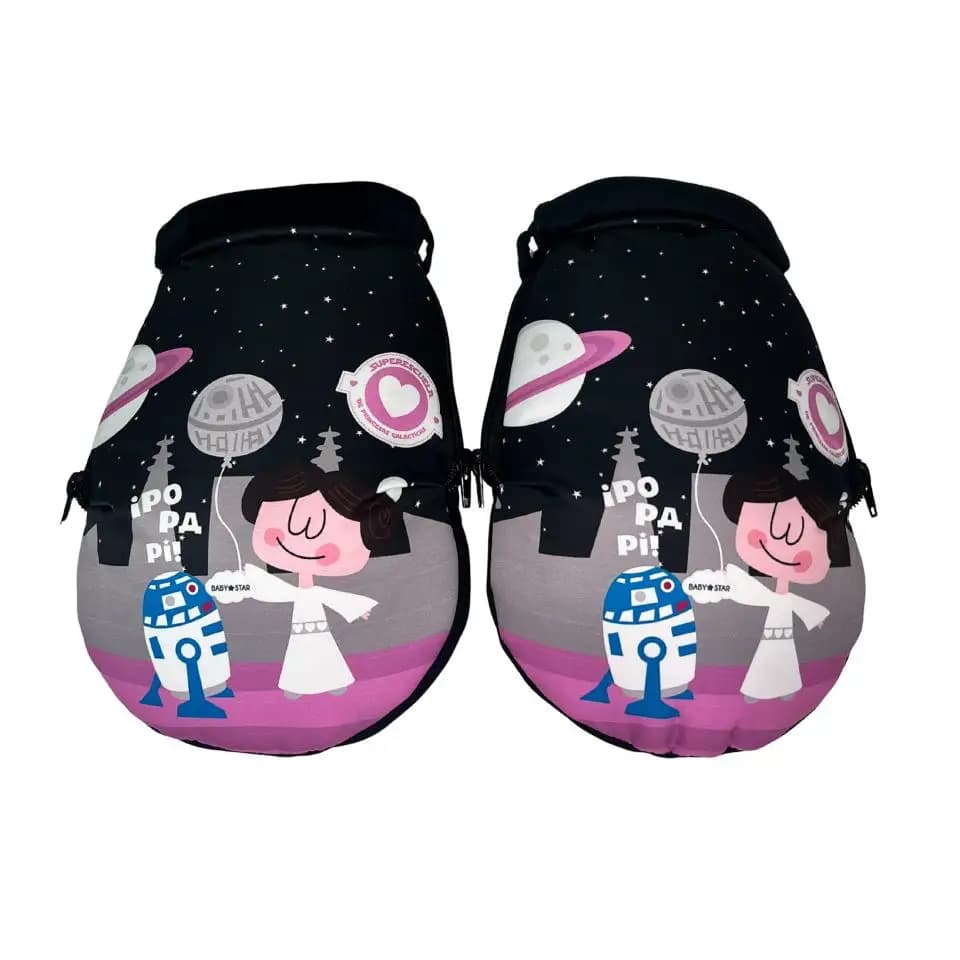 Baby Star manoplas carro bebe, manoplas silla paseo invierno impermeables, guantes cochecito bebe con forro de pelo (Negro, gris)