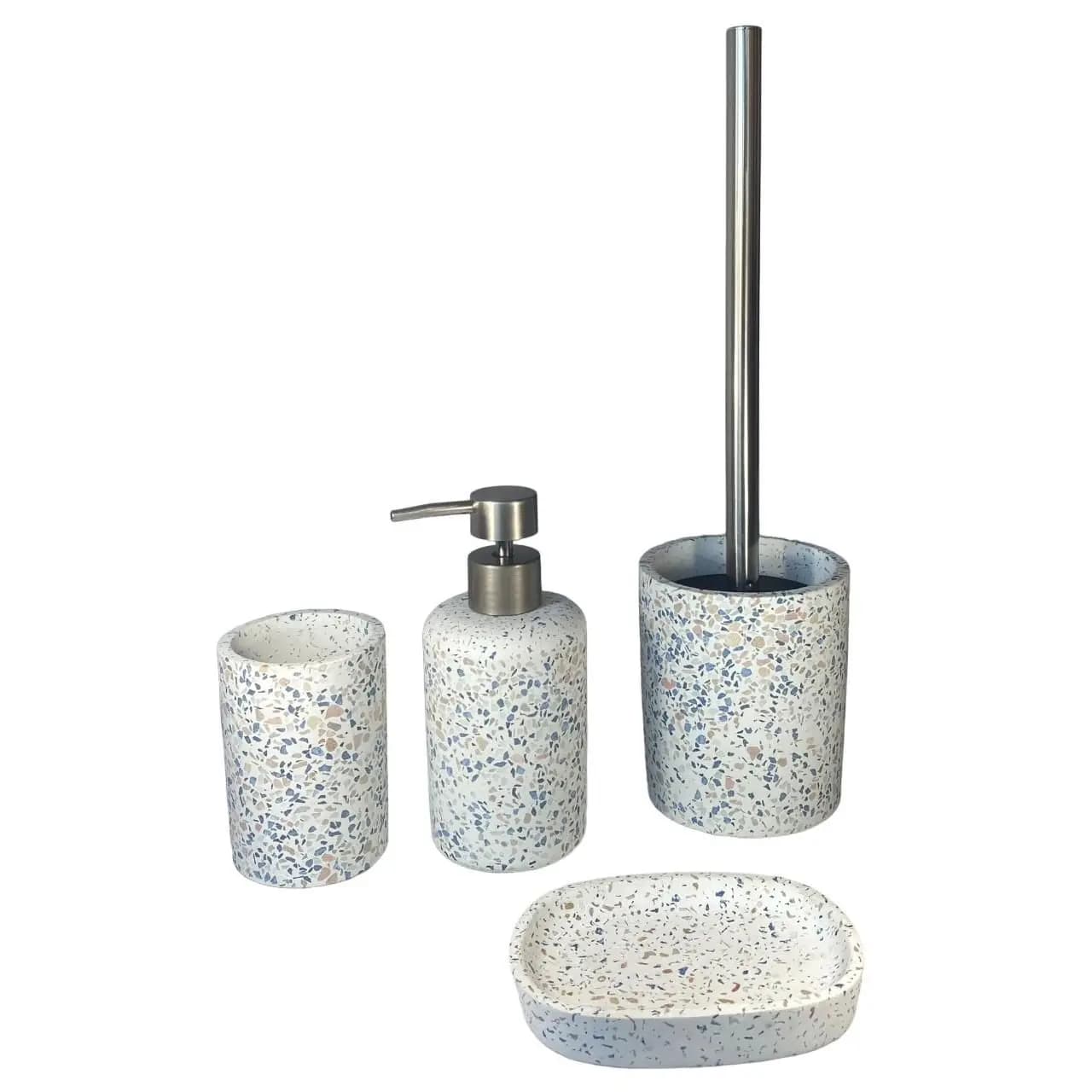 Tendance - Accesorios de baño de poliresina Vaso Portacepillos de Dientes, Dispensador de jabón, Plato de jabón / jabonera, Escobillero de aseo /